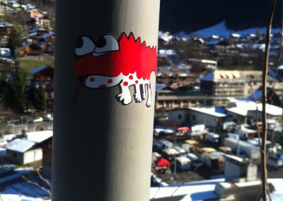 Don't Rain Lizard Sticker Snowboarding Morzine