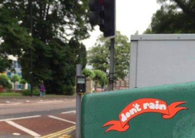 Don't Rain Skateboarding sticker banner