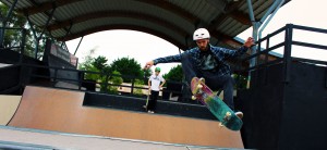 Don't Rain teaching at Weymouth skatepark